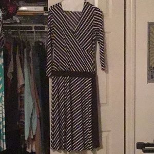 CLOSET CLEAN OUT long sleeved brown stripe dress
